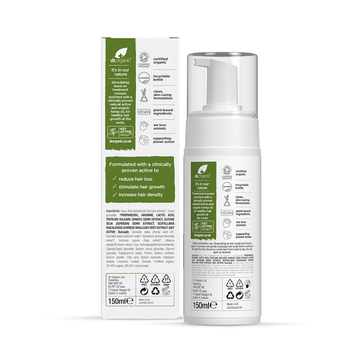 Bioactive Haircare Organic Hemp Oil Restoring Hair And Scalp Treatment Mousse
