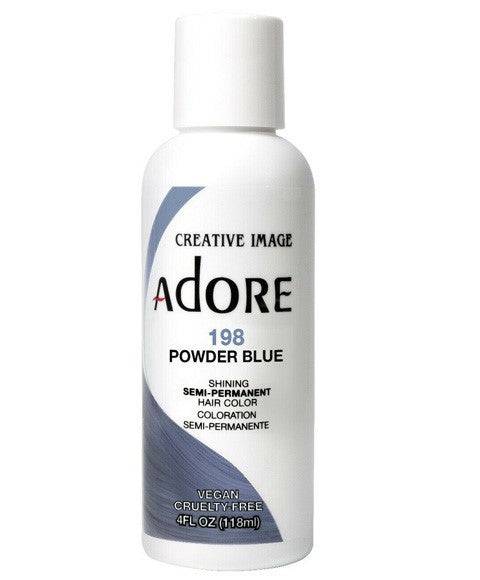 Creative Image Adore Semi-Permanent Hair Color Powder in Blue, vibrant hair dye in a container, suitable for bold hair coloring.