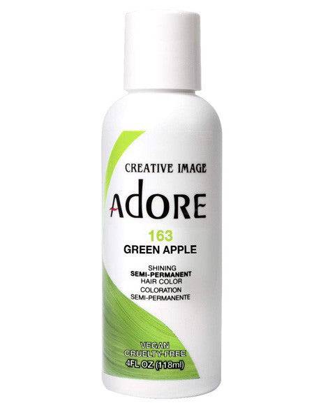 Creative Image Adore Shining Semi Permanent Hair Color in Green Apple, vibrant green hair dye for bold hair color.