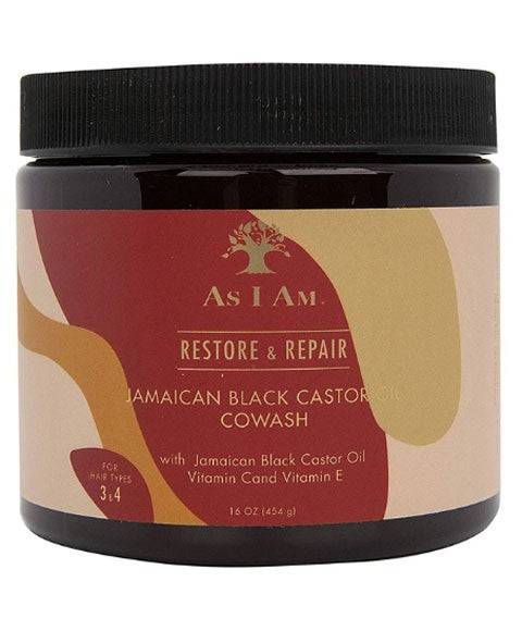 As I Am Restore and Repair JBCO Co-Wash conditioner bottle with label, designed for damaged or dry hair care.