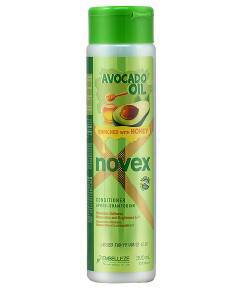Novex avocado oil conditioner in a bottle, smooth and nourishing hair care product for healthy, shiny hair.