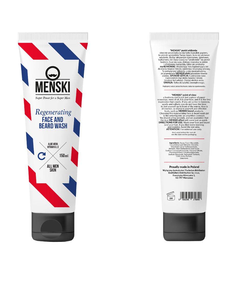 Gel nettoyant régénérant pour le visage et la barbe