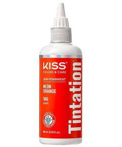 Kiss Colors Tintation Neon Orange semi-permanent hair dye in tube, vibrant orange shade for bold hair color.