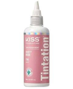 Kiss Colors Tintation Dusty Rose semi-permanent hair color in tube, vibrant pink shade for hair coloring and styling.