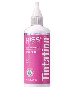 Kiss Colors Tintation Semi-Permanent Pink Petal hair dye in a tube, for vibrant pink hair color and styling.