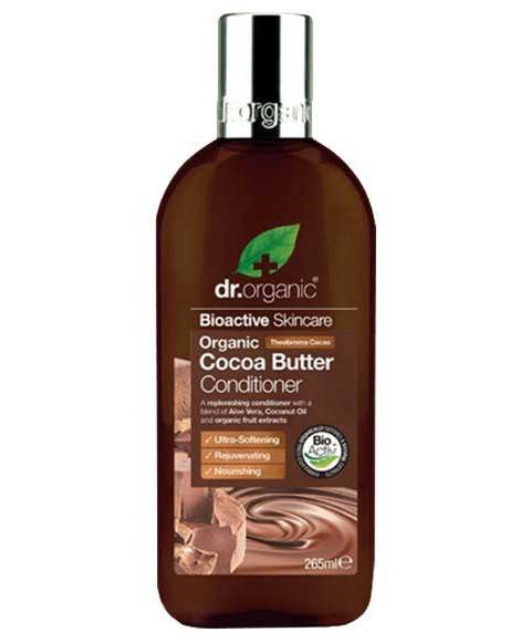 Dr Organic Bioactive Haircare Organic Coco Butter Conditioner bottle with pump dispenser, showcasing natural ingredients and eco-friendly packaging.