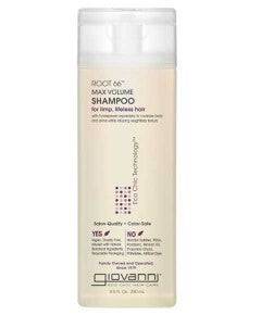 Giovanni Root 66 Max Volume Shampoo bottle with label, designed to add fullness and thickness to hair.