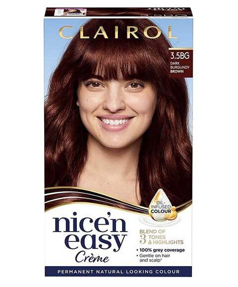 Nice N Easy Crème Coloration Permanente 3.5BG Brun Bourgogne Foncé