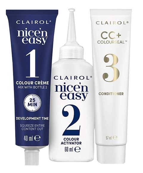 Clairol Nice N Easy Creme Permanent Hair Colour in 5WR Medium Warm Auburn, showing the rich, warm auburn hair shade.