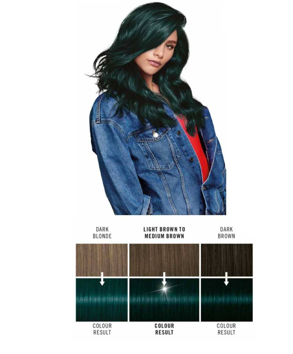 Schwarzkopf Live Urban Metallics Intense Permanent Hair Colour U75 Midnight Jade in a tube with vibrant dark teal shade