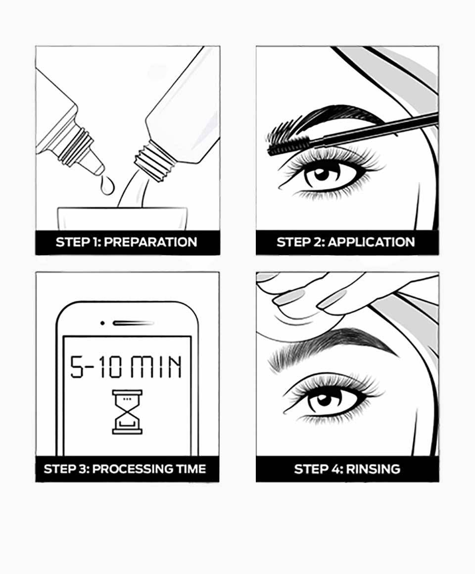 Schwarzkopf Brow Tint Light Brown showing a close-up of the brow tint tube with light brown shade for eyebrow coloring.