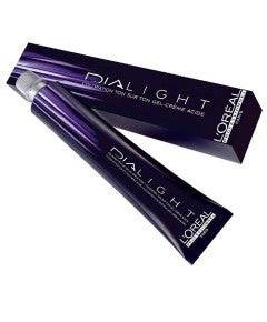 Loreal Dialight semi-permanent hair color tube, vibrant hair dye and bleach for bold, glossy hair coloring results.