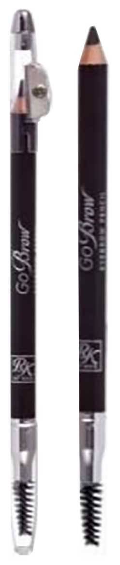 RK by Kiss Go Brow Eyebrow Pencil in dark brown, featuring a sleek design with a built-in spoolie for shaping eyebrows.