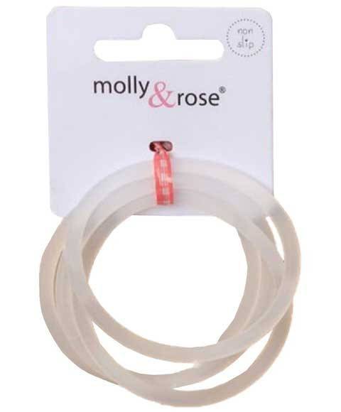 Set of clear silicone elastics hair bands from Molly And Rose, perfect for securing hair in various styles.