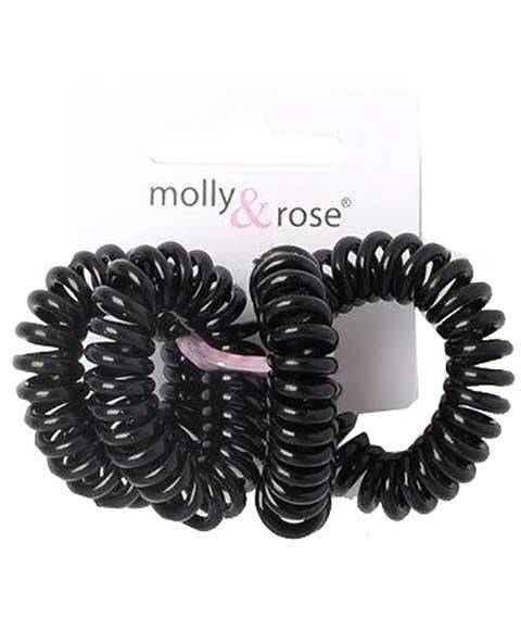 Black spiral hair bobble grips by Molly And Rose, versatile hair accessories for secure and stylish hair styling.