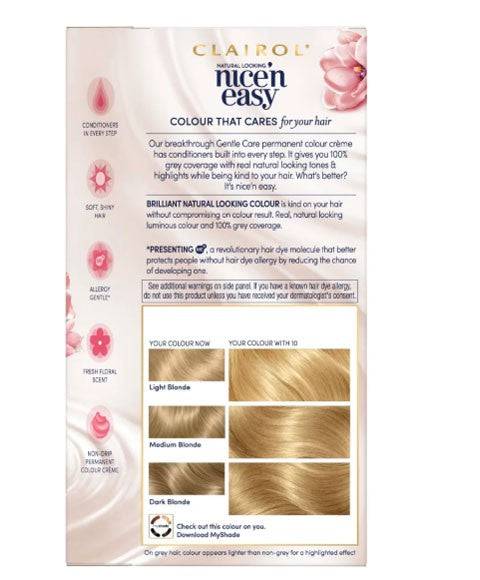 Clairol Nice N Easy permanent hair color tube for at-home hair coloring and bleaching, with vibrant shade options.
