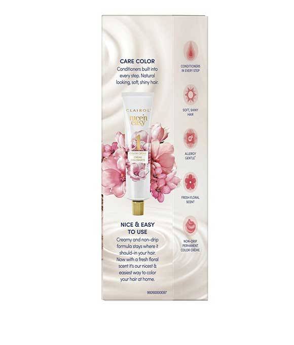 Clairol Nice N Easy Permanent Hair Colour 4G Dark Golden Brown, showing the boxed hair dye product with color swatch.