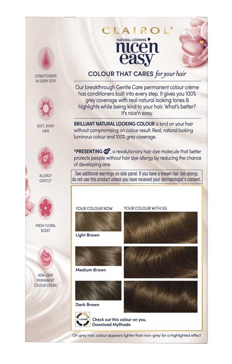 Nice N Easy Permanent Hair Color 5G Medium Golden Brown