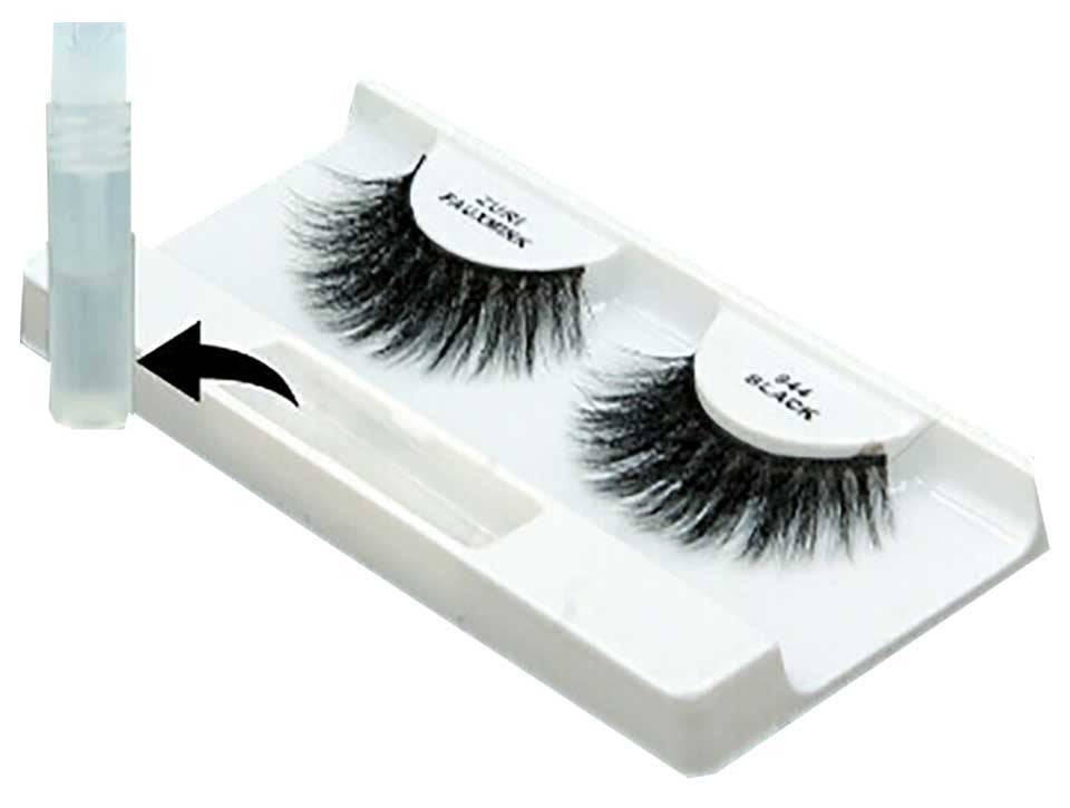 Zuri Fauxmink Eyelashes 944 in black, natural-looking eye makeup false eyelashes with full, wispy design for a dramatic look