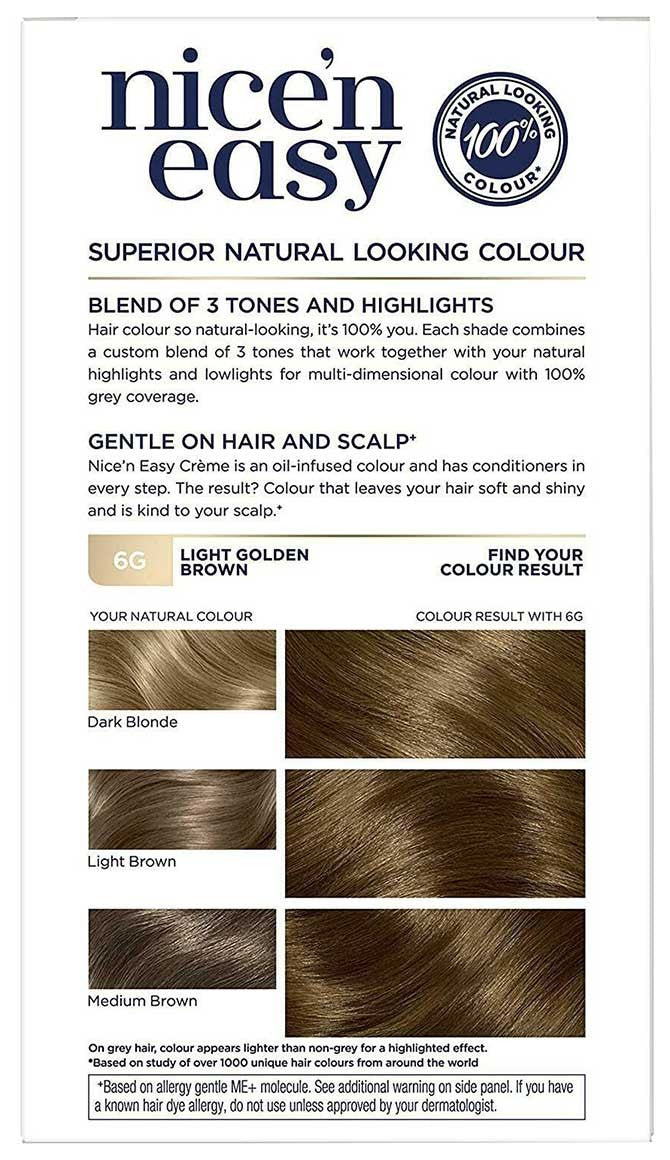Nice N Easy Creme Permanent Color 6G Light Golden Brown