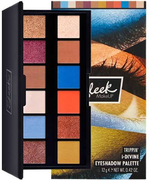 Sleek Make Up Eyeshadow Palette Trippin with vibrant and neutral shades, featuring a variety of eye makeup colors and finishes.