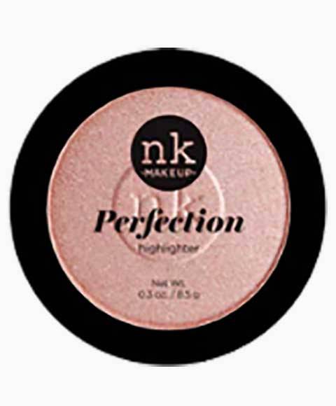 NICKA K NEWYORK NK Perfection Highlighter NKM07 Cleopatra face makeup with shimmering gold tone in sleek compact.