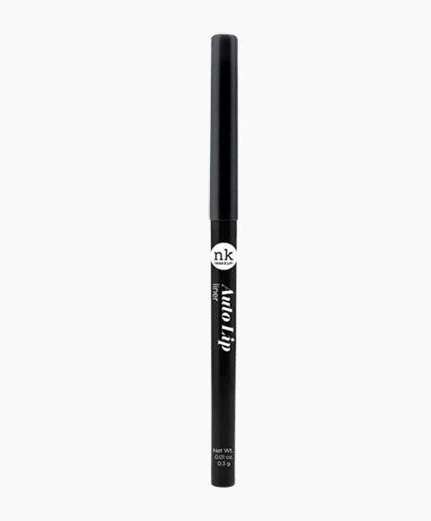 NICKA K NEWYORK NK Auto Lip Liner AA19 Black for lip makeup, shown in a sleek black pencil with the product cap removed.