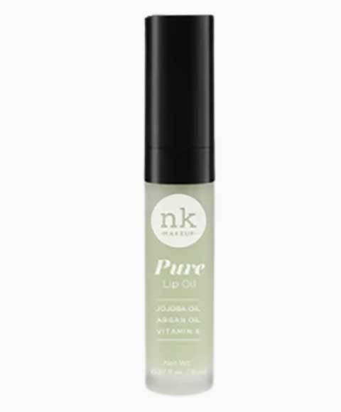 NICKA K NEWYORK NK Pure Peppermint Lip Oil in a clear tube, showing the lip care product with peppermint flavor for smooth, moisturized lips.