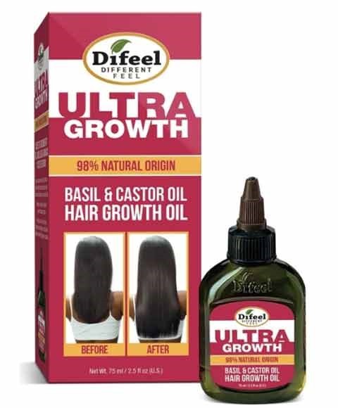 Difeel 99 Percent Natural Ultra Growth Basil & Castor Oil Hair Growth Oil
