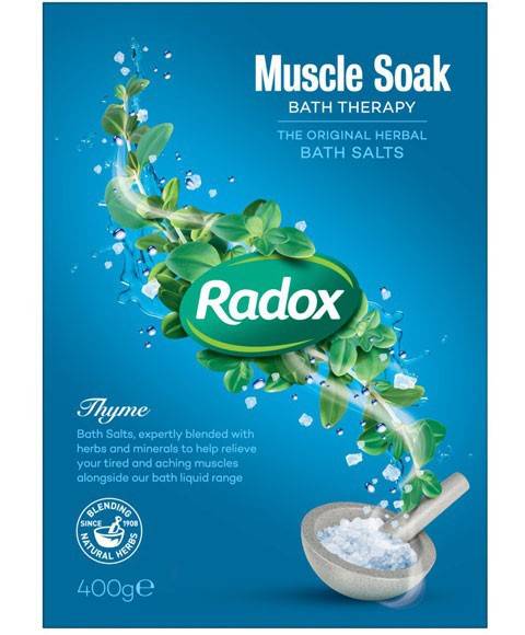 Sels de bain aux herbes Radox Bath Therapy pour le bain musculaire