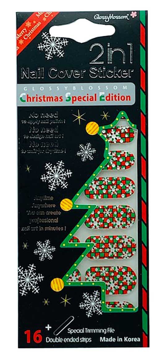 Glossy Blossom 2 In 1 Nail Cover Christmas Sticker