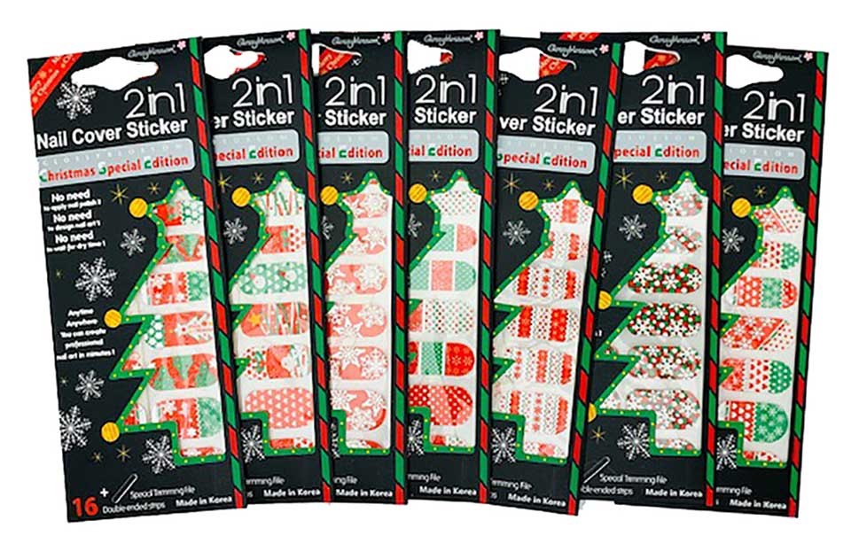 Glossy Blossom 2 In 1 Nail Cover Christmas Sticker