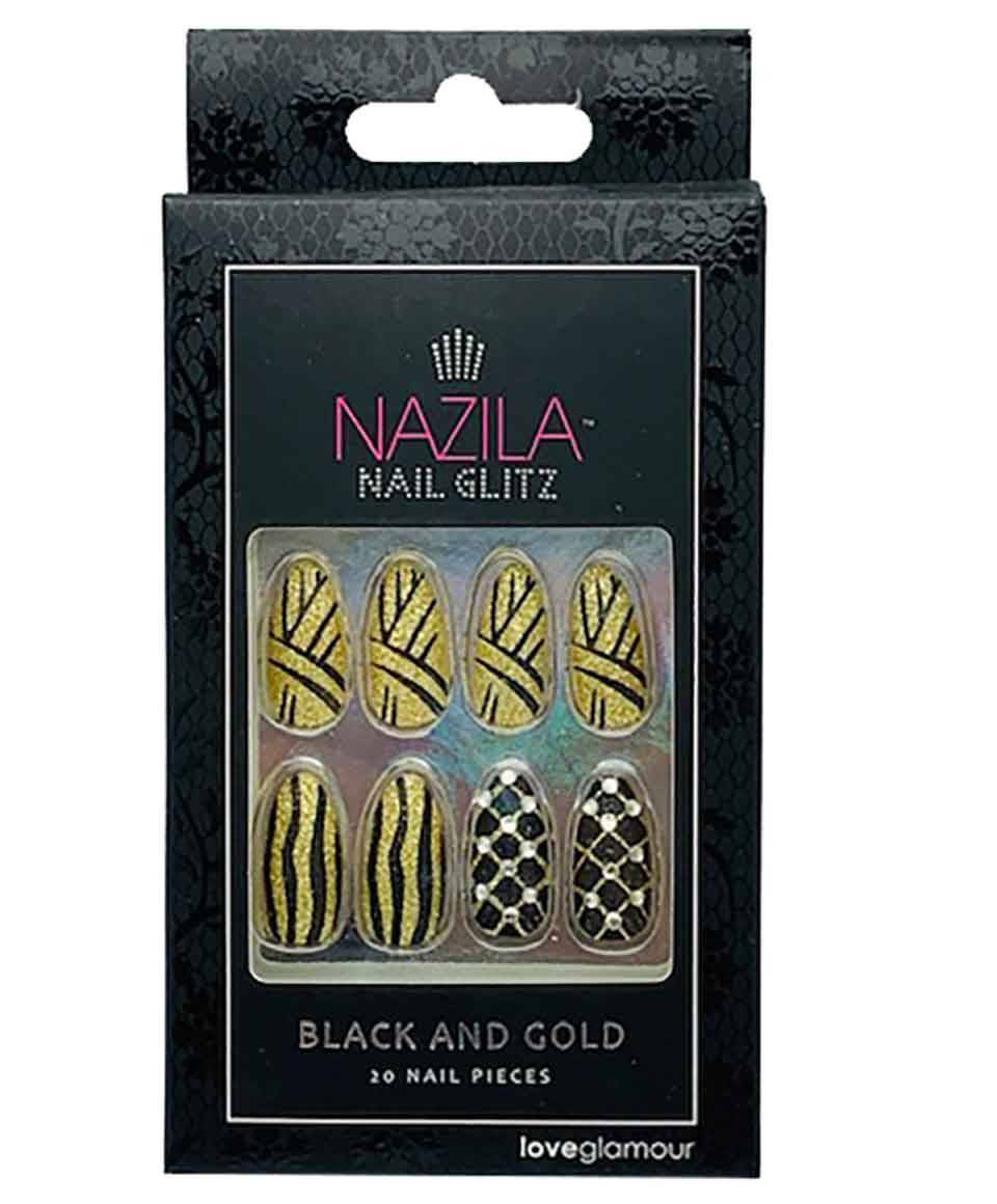 Nail Glitz Love Glamour Black And Gold