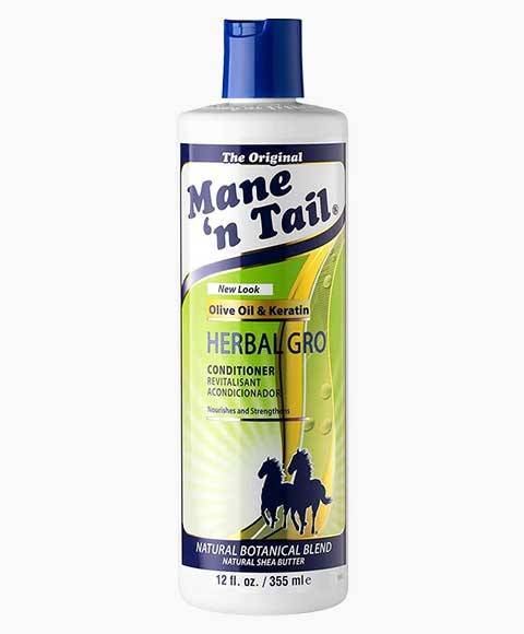 Mane N Tail Olive Oil and Keratin Herbal Grow Conditioner in a bottle, designed to nourish and strengthen hair.