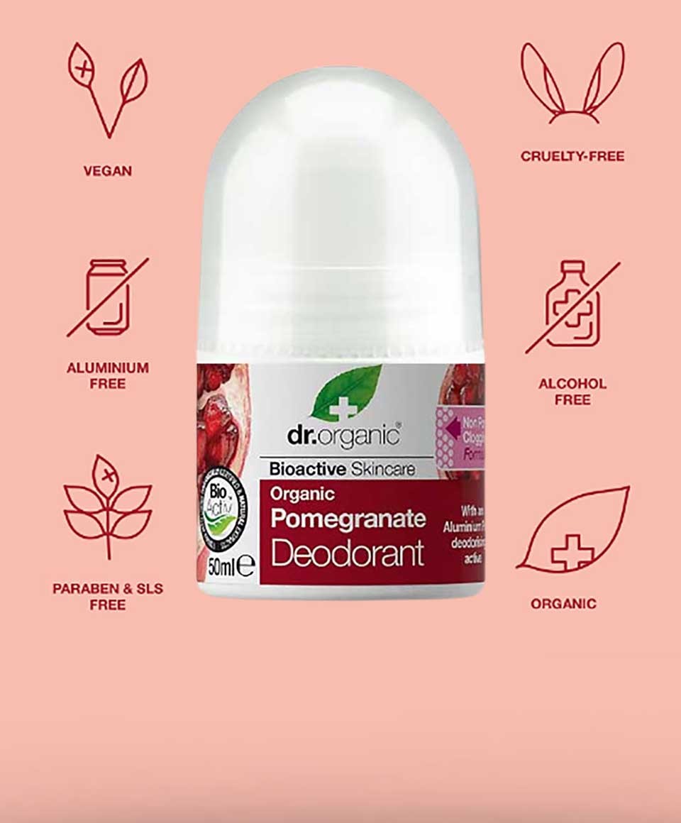 Bioactive Skincare Organic Pomegranate Deodorant Roll On