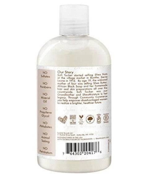 Shea Moisture 100% Virgin Coconut Oil Daily Hydration Shampoo bottle with label, designed for nourishing and hydrating hair.