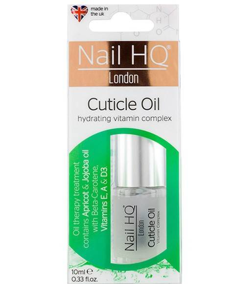Nail HQ Cuticle Oil bottle with dropper, designed for nourishing and moisturizing nails and cuticles.