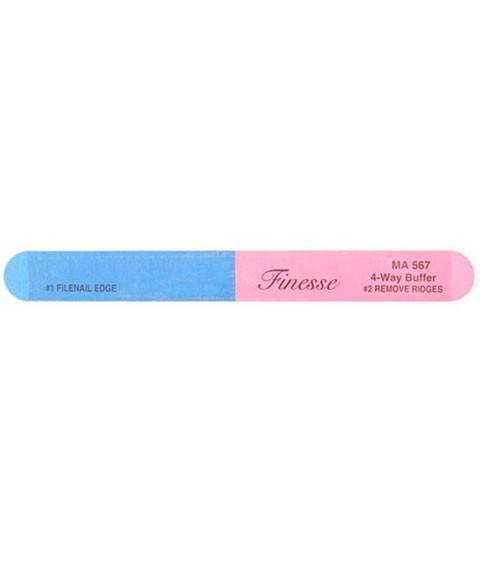 Finesse Professional Nail Files 4-Way Buffer, nails grooming tool with different textured surfaces for filing and buffing.