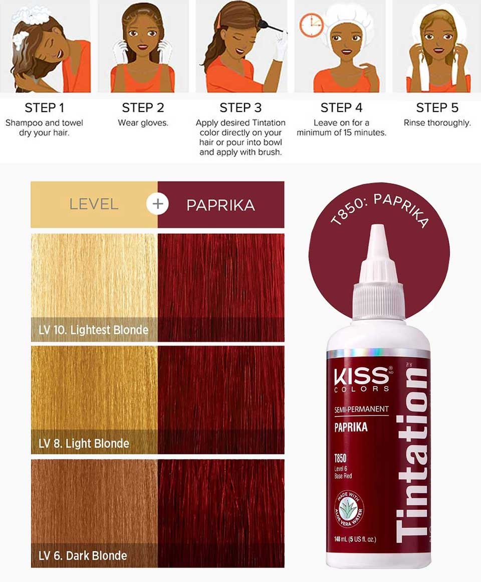 Kiss Colors Tintation Semi Permanent Paprika T850