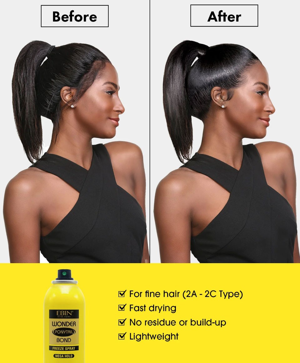 Ebin Wonder Ponytail Bond Freeze Spray Mega Hold