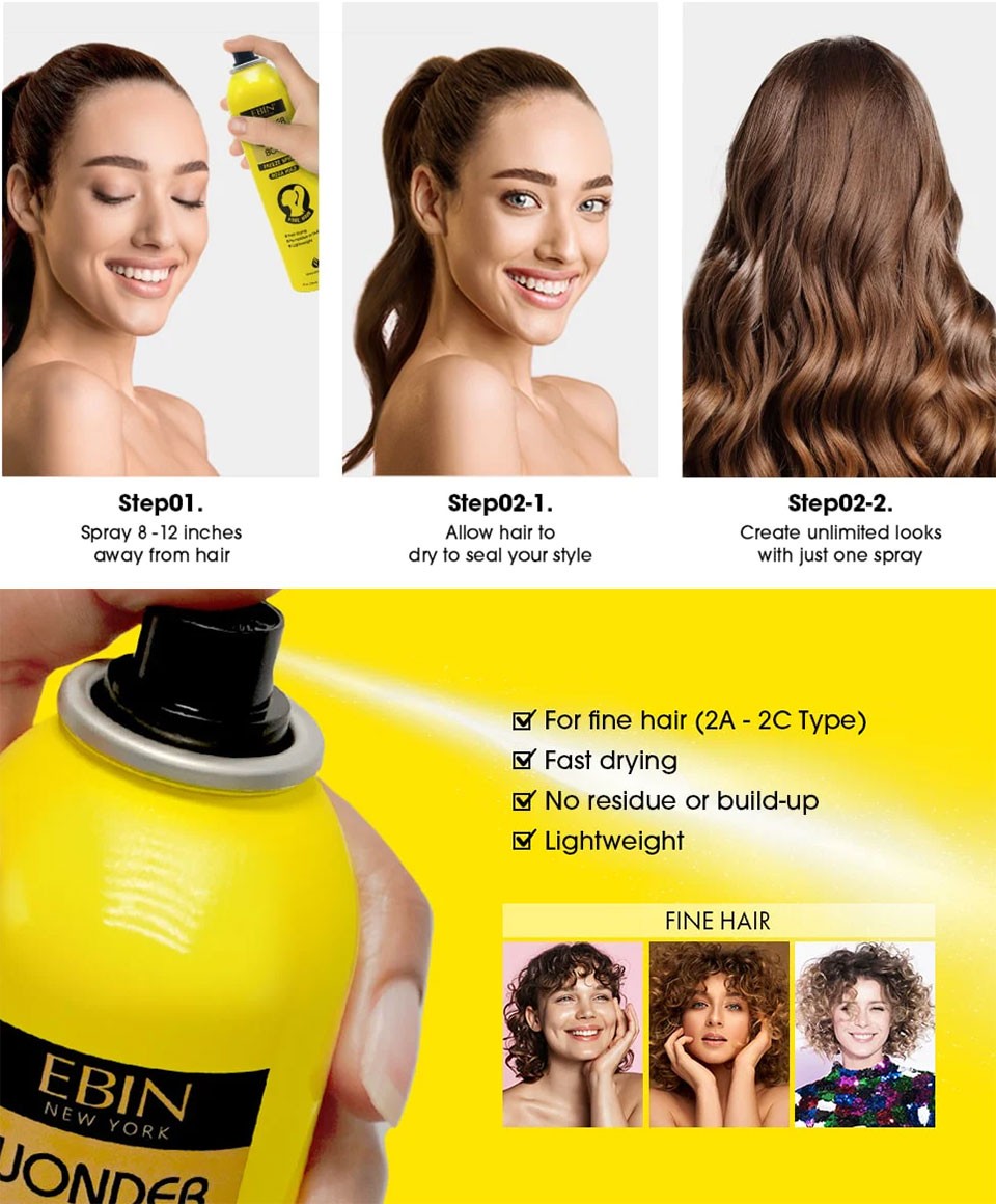 Ebin Wonder Ponytail Bond Freeze Spray Mega Hold