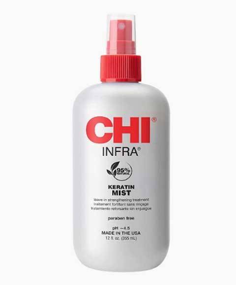 Farouk Systems Infra Keratin Mist Leave-In Hair Treatment, a strengthening spray for smooth, shiny hair.