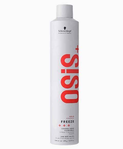 Schwarzkopf Osis Plus Hold Fixation Freeze hairspray bottle, strong hold hair spray for firm hairstyle fixation.