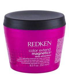 Redken Color Extend Magnetics Deep Attraction Hair Treatment bottle with purple and black packaging, designed to enhance hair color.