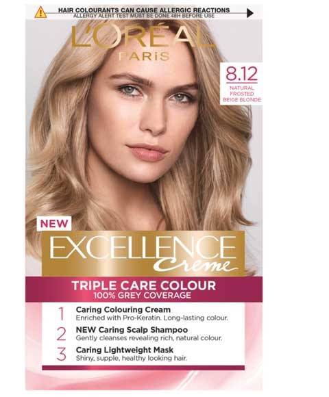 Excellence Creme Triple Care Colour 8.12 Natural Frosted Beige Blonde
