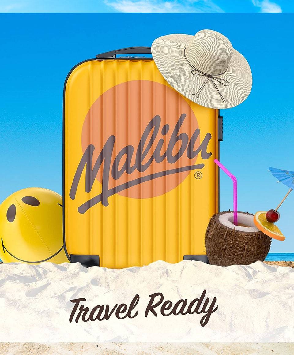 Malibu Reisetasche mit Lichtschutzfaktor 15 und 20 (Lotion)