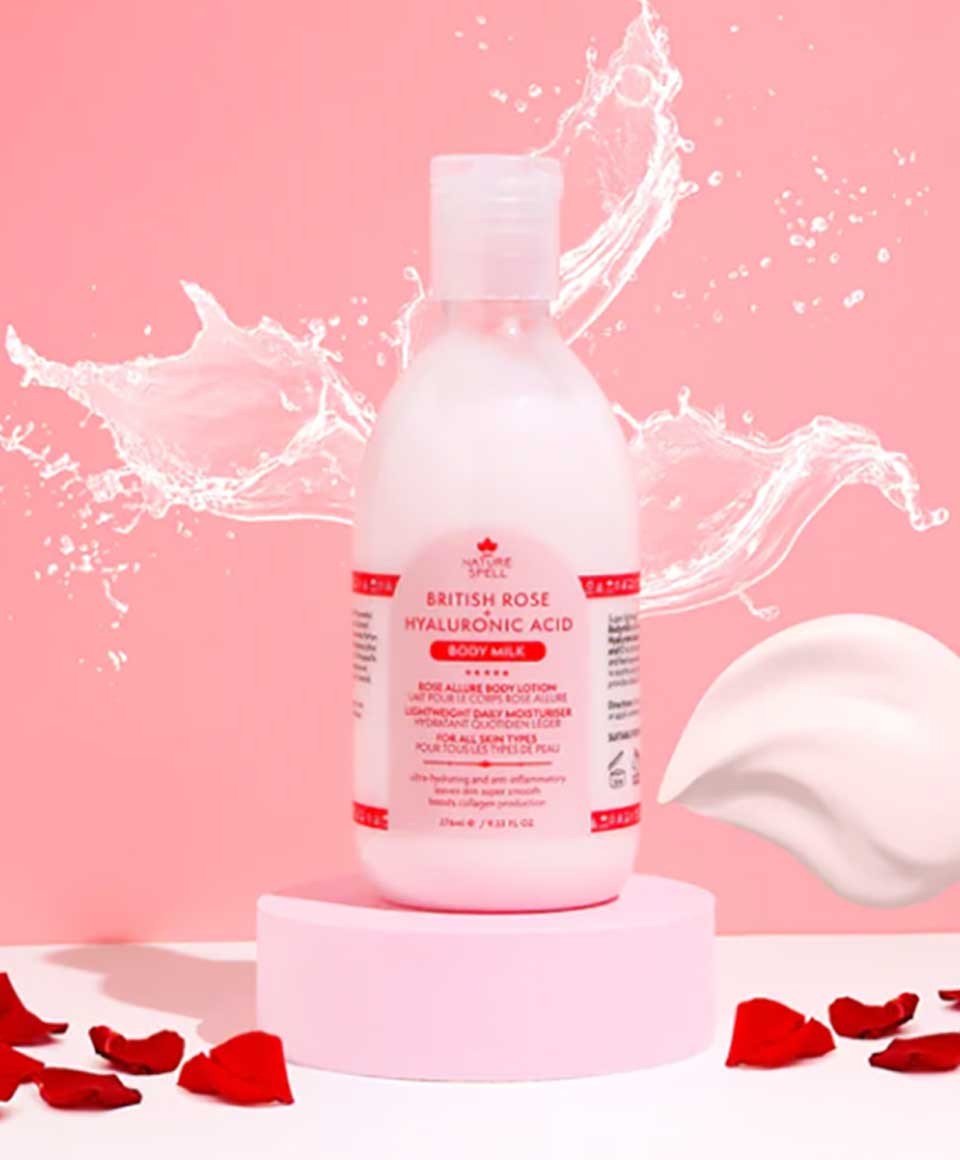 Nature Spell British Rose And Hyaluronic Acid Body Milk