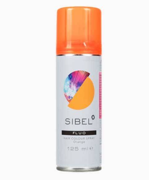 Sibel Fluo Orange hair color spray in a spray bottle, vibrant orange hair dye for temporary color highlights