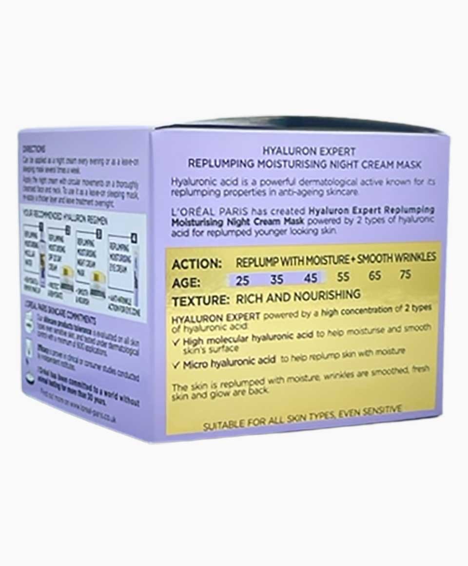 Loreal Hyaluron Expert Replumping Moisturising Care Night Cream Mask
