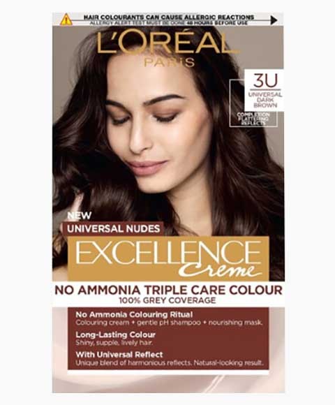 Coloration capillaire Excellence Crème Triple Soin 3U Brun Foncé Universel